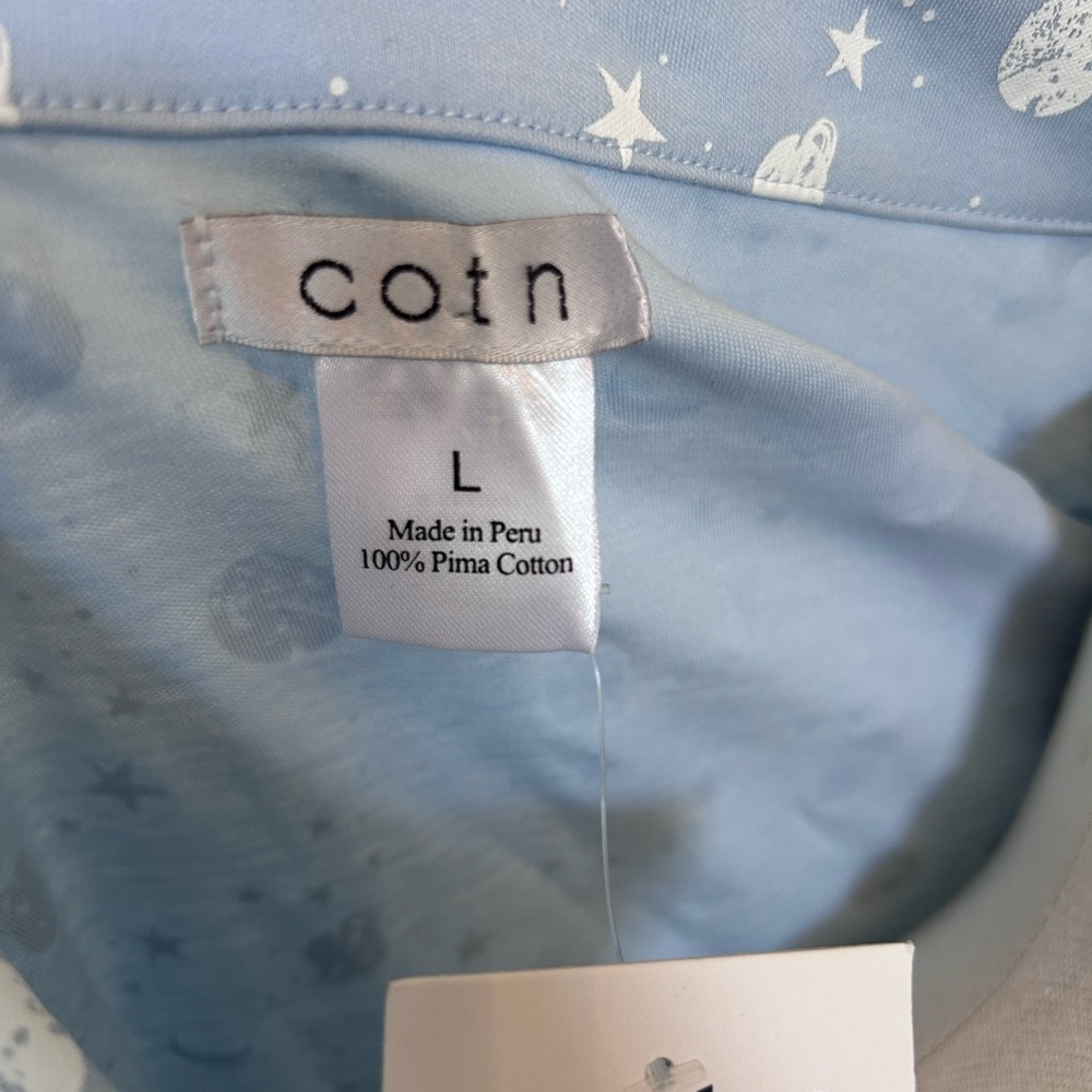 NWT COTN 100% Pima Cotton Women’s Nightgown Size Large Celestial Moon Stars - Picture 7 of 7